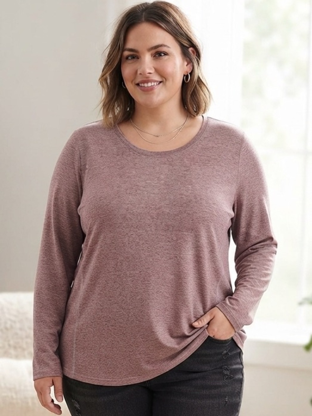 Ridgecut Long-Sleeve Tee 2X Heathered Mauve